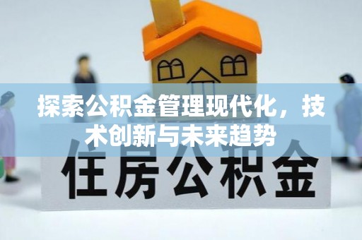 优质探索公积金管理现代化，技术创新与未来趋势