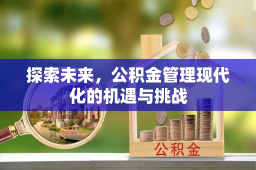 优质探索未来，公积金管理现代化的机遇与挑战